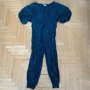 eri + ali green crinkle jumpsuit sz XS